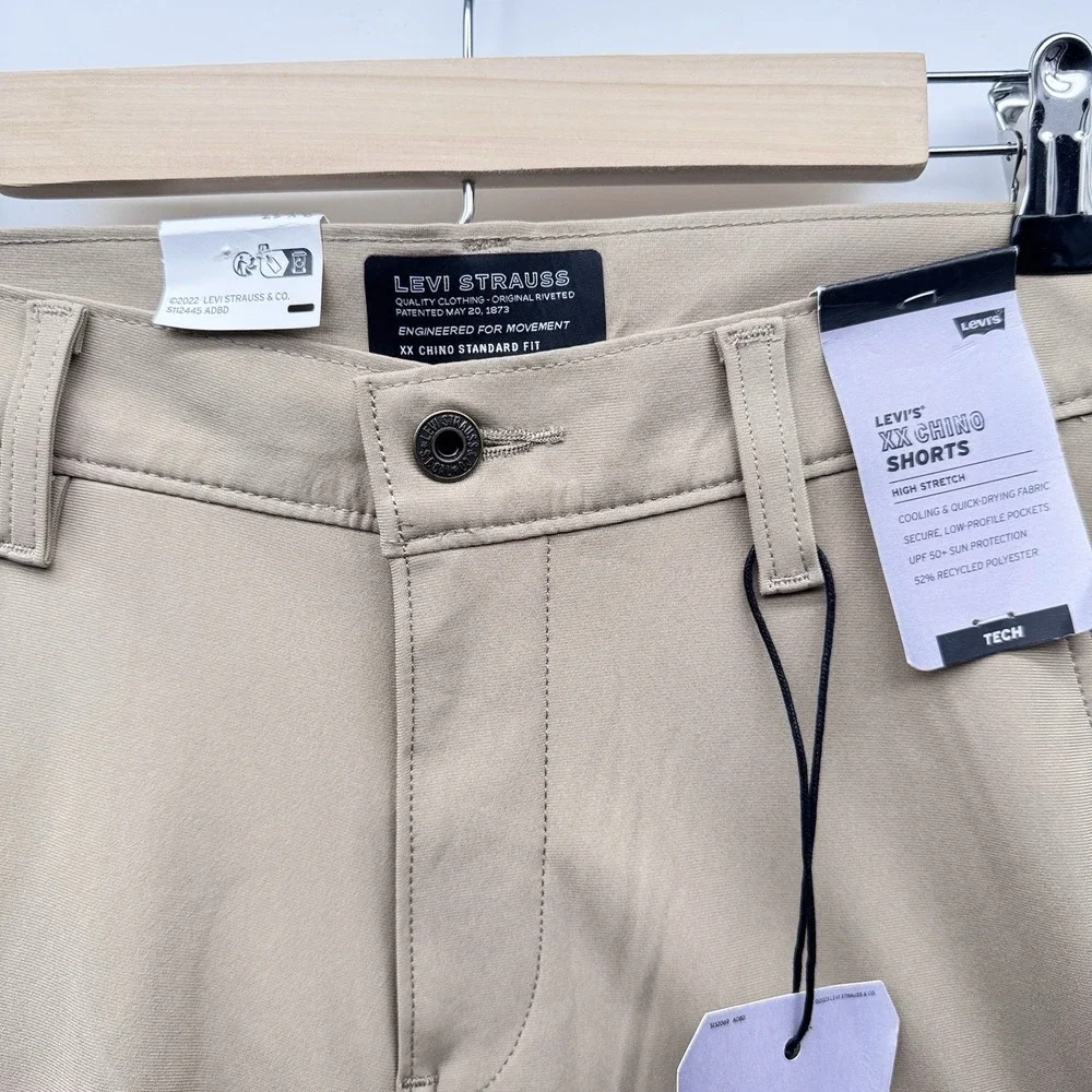 Levis XX Chino Tech Shorts Men's 29 Beige Stretch Cooling Quick DryUPF 50+
